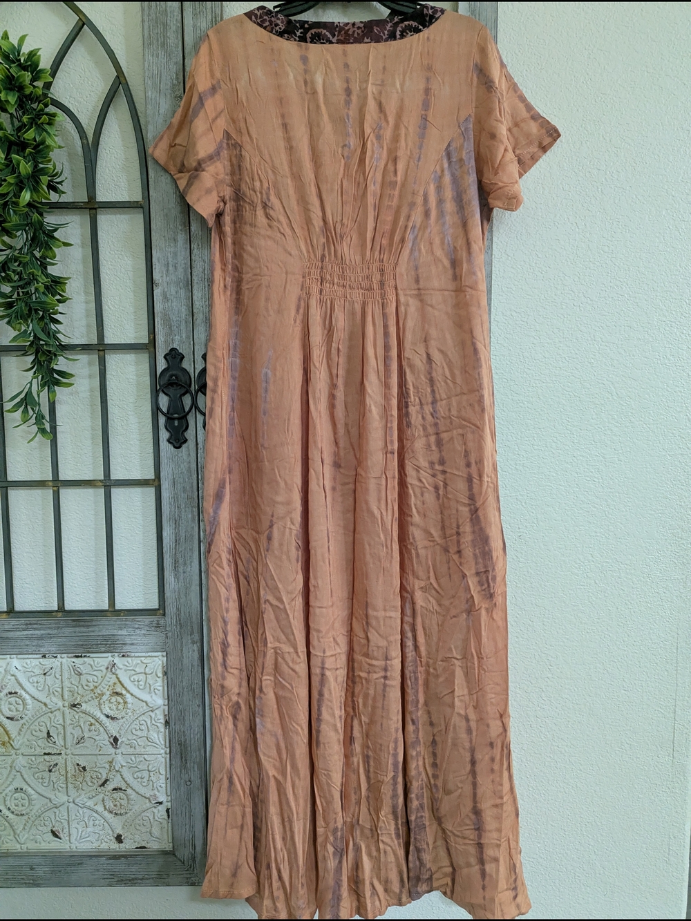 Soft Surroundings Rayon Tiedye Maxi Dress with Trim Sz Large - Picture 2 of 6